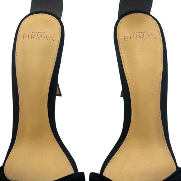 Alexandre Birman Maddie Crystal Bow Black Suede Strappy Heels Sandals EU 39 US 9 - Picture 6 of 10